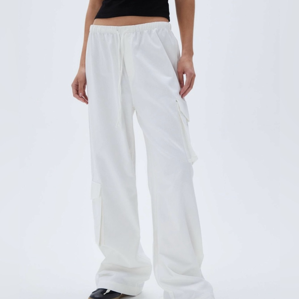 White Adanola Relaxed Cotton Cargo Pants